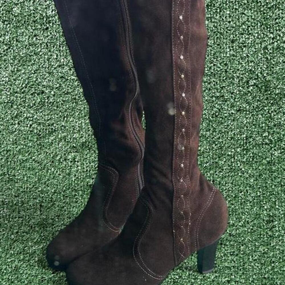 y2k vtg mudd brown suede boots - Picture 5 of 8